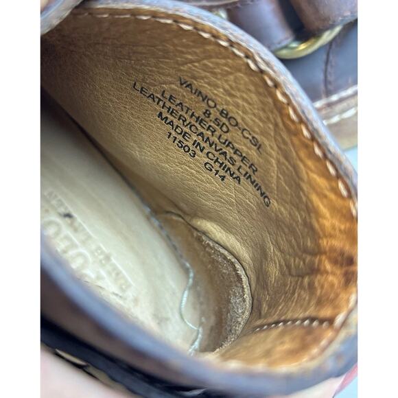 POLO Ralph Lauren Men\'s LEATHER RING BOOTS MOCCASINS Shoes Brown sz 8.5 D main image 6